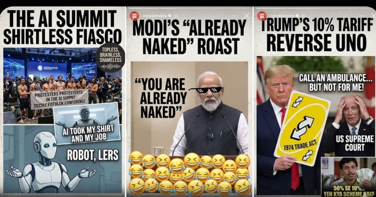  Viral Political Memes 2026: AI Summit Protests,  PM Modi's Savage Reply & Trump's Tariffs