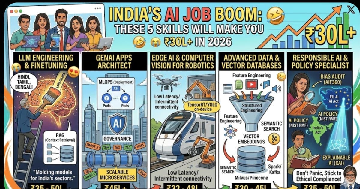 Top 5 AI Skills for ₹30 Lakh+ Salary in India 2026