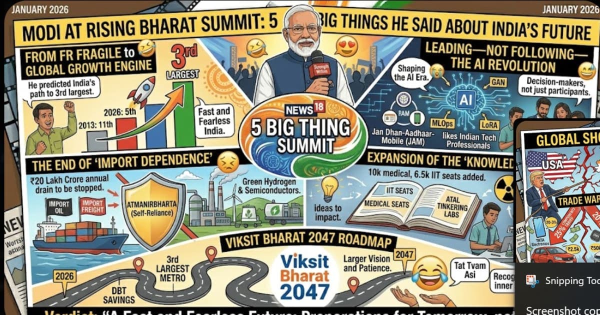 Modi at Rising Bharat Summit 2026: 5 Key Takeaways
