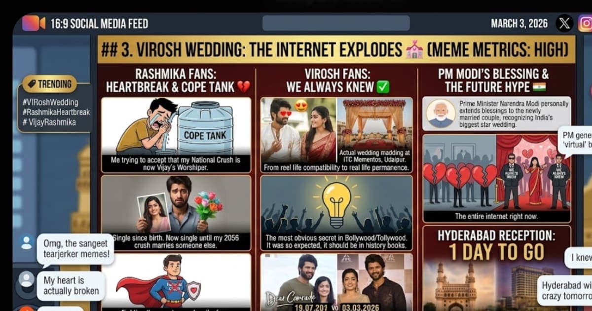 Vijay Deverakonda Rashmika Mandanna Wedding Memes — VIRosh February 2026 Viral Reactions