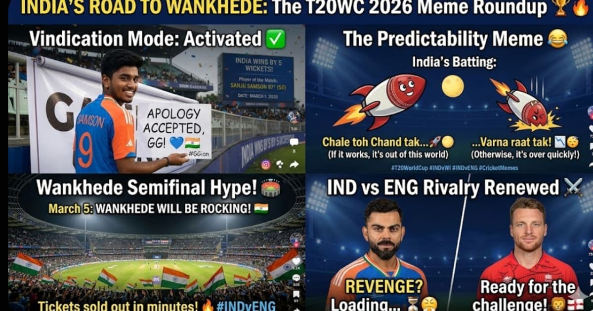 India vs England T20 World Cup 2026 Semi-Final Memes — Wankhede Hype Explained