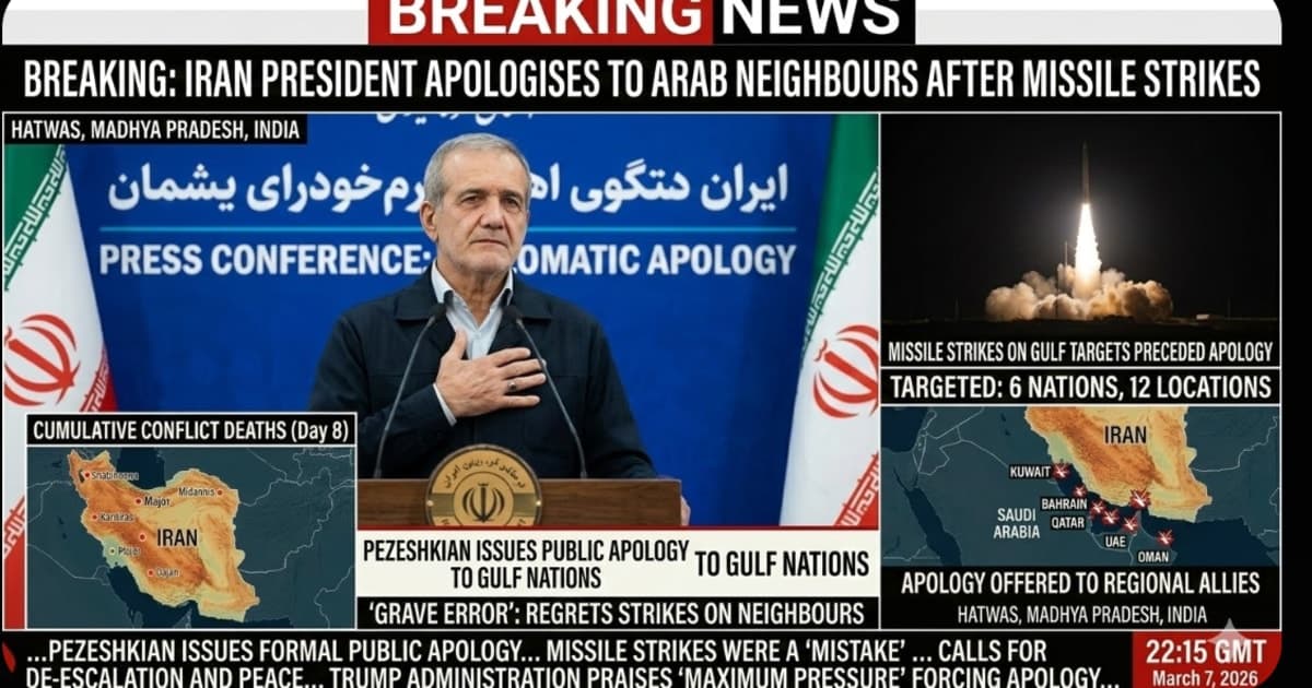 Iran President Apologises to Gulf Nations After Missile Strikes — But War Goes On – War