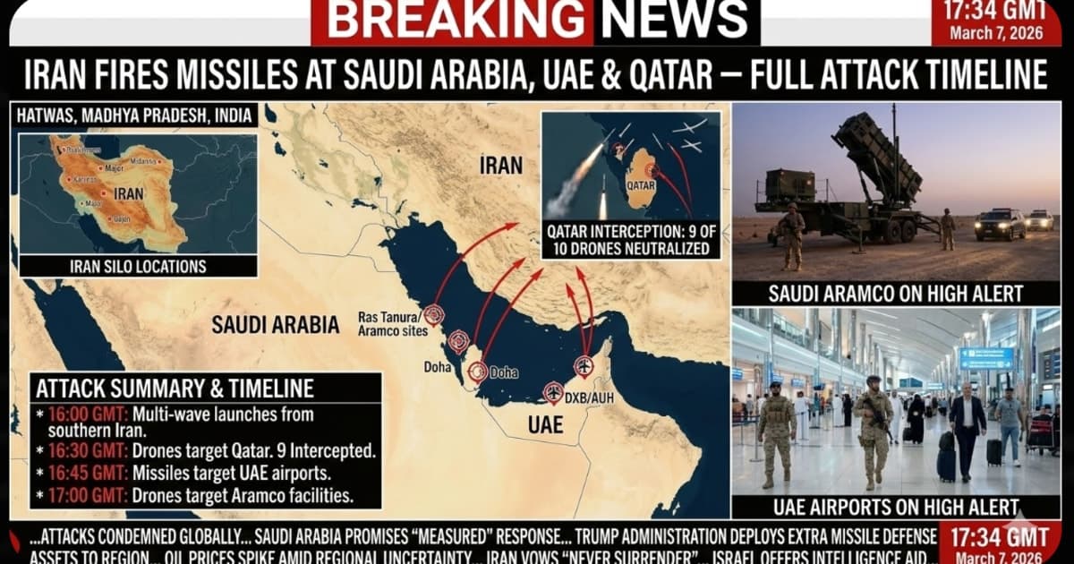 Iran Attacks Saudi Arabia, UAE & Qatar: Full Missile & Drone Strike Timeline 2026