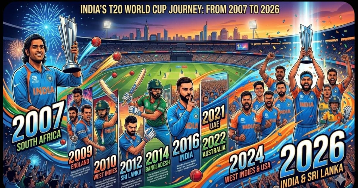 India T20 World Cup History 2007–2026: Three Titles, Every Edition Reviewed