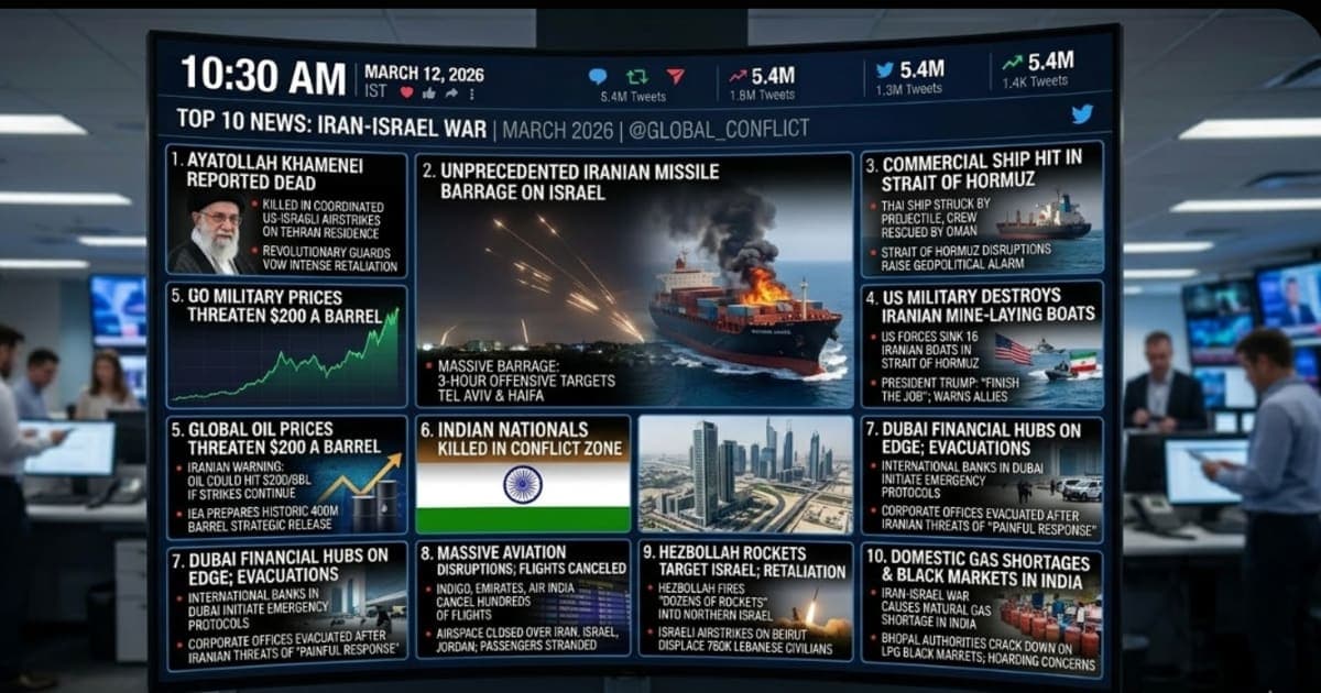 Iran-Israel War March 2026 — 10 Crucial Updates: Khamenei Dead, Hormuz, Indian Evacuations