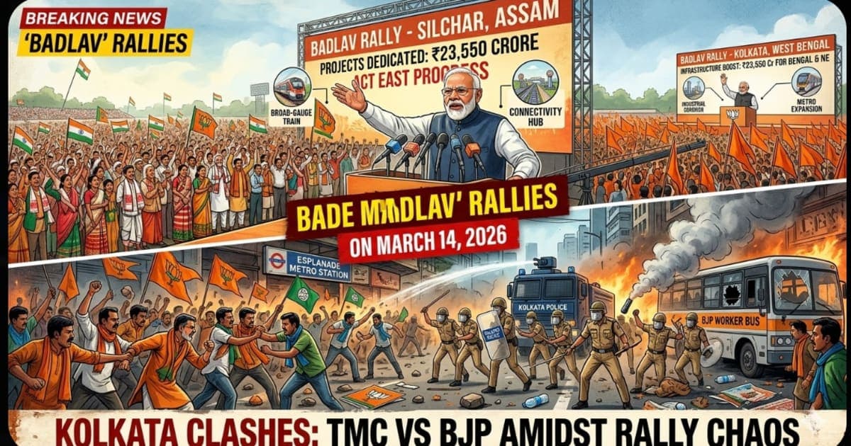 Modi Badlav Rally Kolkata March 14 2026 — ₹23550 Crore Projects, Esplanade Violence, TMC BJP – Politics