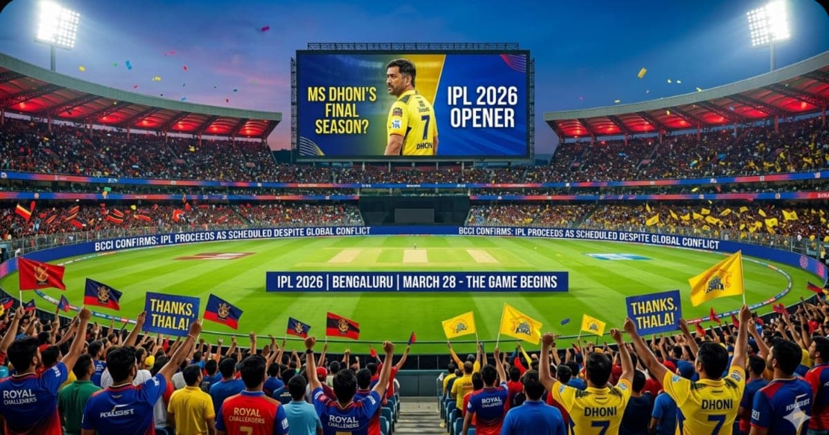 IPL 2026 Start Date March 28 — MS Dhoni Last Season, Sanju Samson CSK, RCB vs SRH Opener