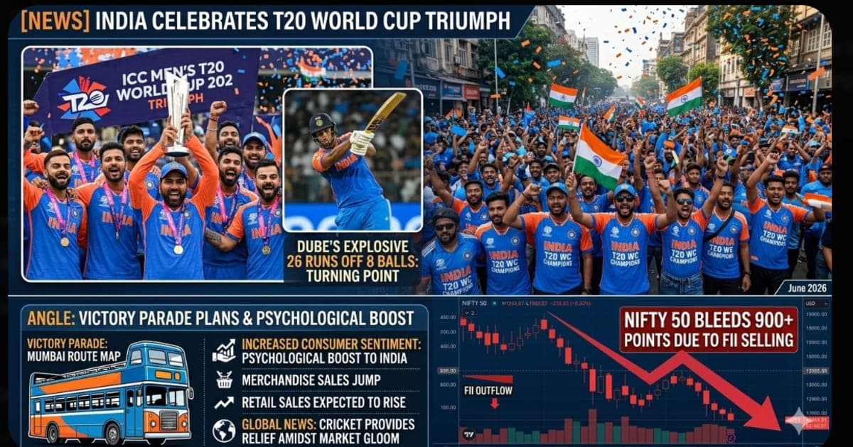 India T20 World Cup 2026 Win — Shivam Dube Final, Victory Parade, Market vs Street Mood