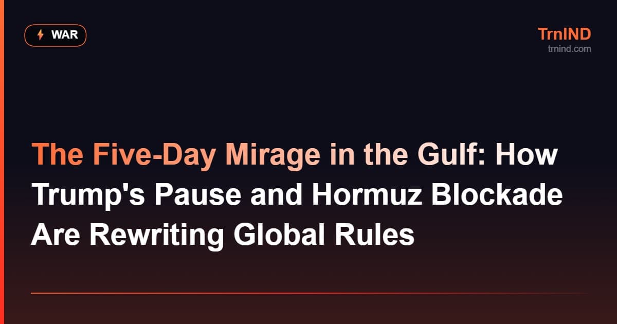The Five-Day Mirage in the Gulf: How Trump's Pause and Hormuz Blockade Are Rewriting Global Rules