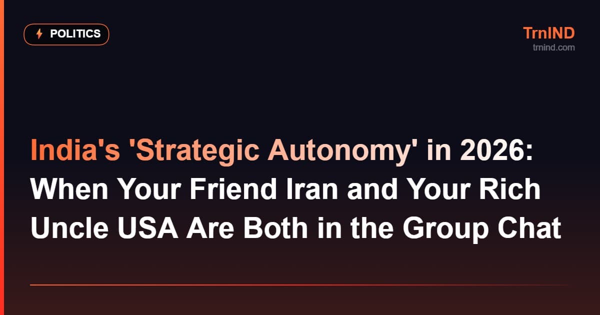 India's 'Strategic Autonomy' in 2026: When Your Friend Iran and Your Rich Uncle USA Are Both in the Group Chat
