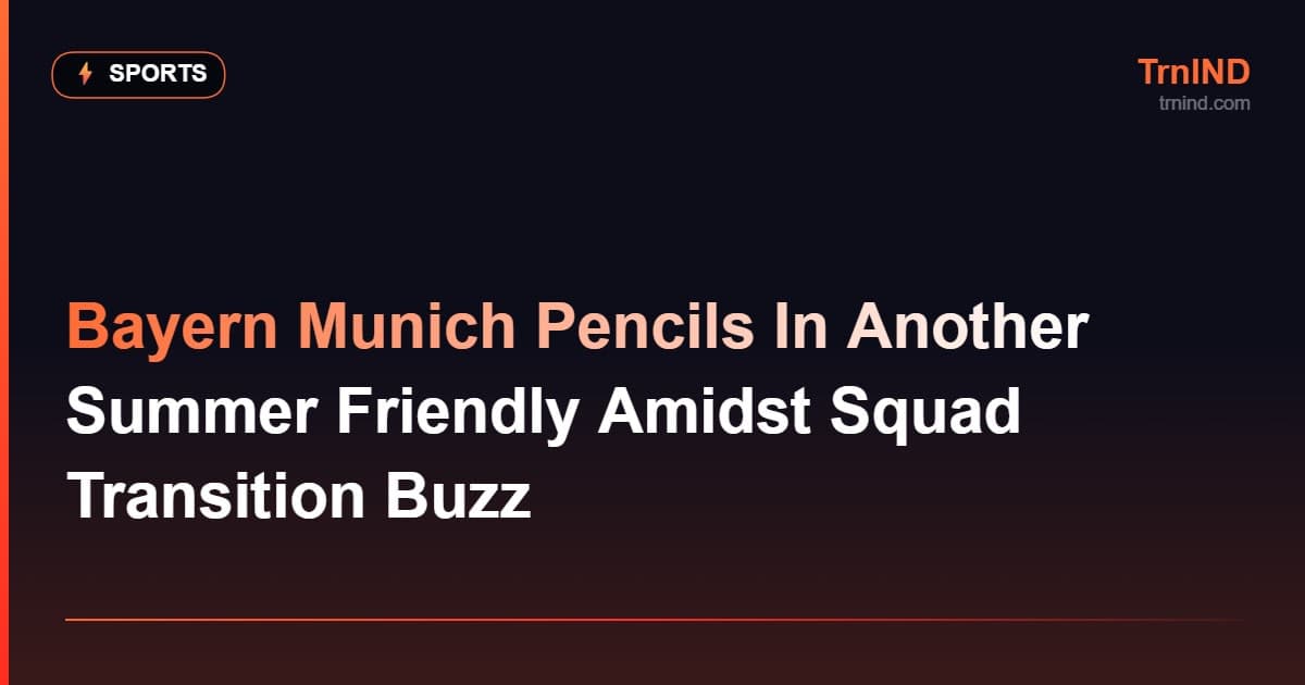 Bayern Munich Pencils In Another Summer Friendly Amidst Squad Transition Buzz