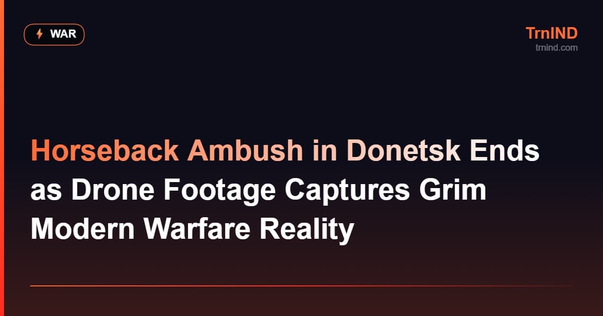 Horseback Ambush in Donetsk Ends as Drone Footage Captures Grim Modern Warfare Reality – War