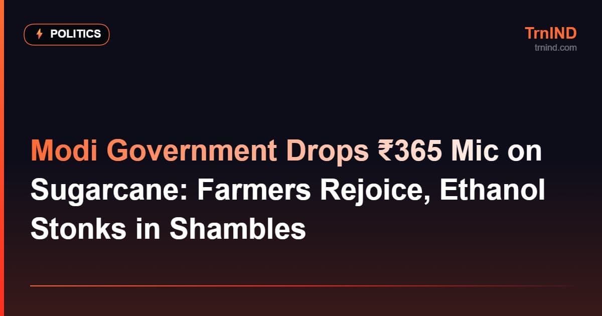 Modi Government Drops ₹365 Mic on Sugarcane: Farmers Rejoice, Ethanol Stonks in Shambles – Politics