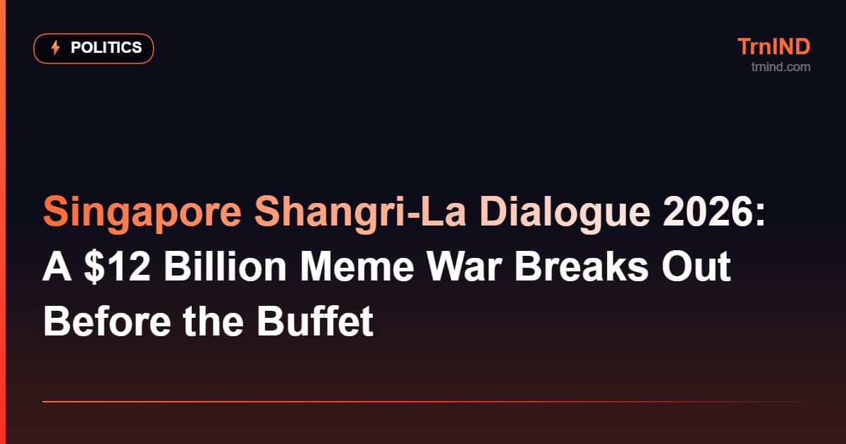 Singapore Shangri-La Dialogue 2026: A $12 Billion Meme War Breaks Out Before the Buffet – Politics