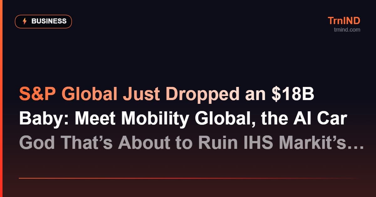 S&P Global Just Dropped an $18B Baby: Meet Mobility Global, the AI Car God That’s About to Ruin IHS Markit’s Day – Business
