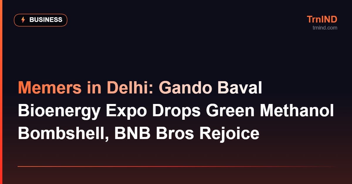 Memers in Delhi: Gando Baval Bioenergy Expo Drops Green Methanol Bombshell, BNB Bros Rejoice – Business