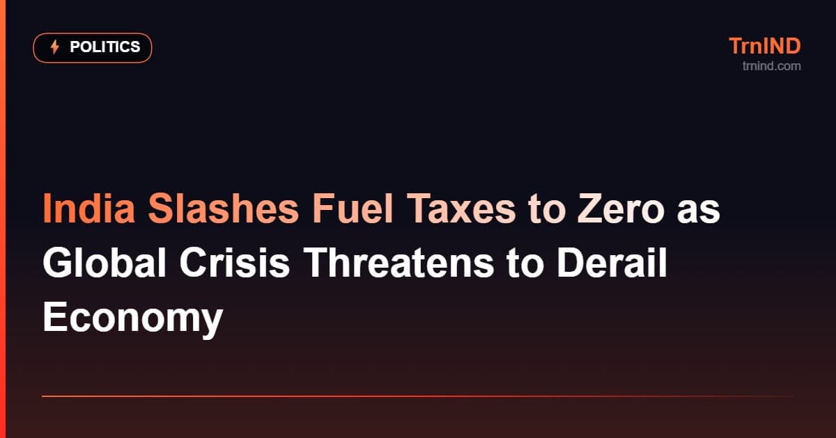 India Slashes Fuel Taxes to Zero as Global Crisis Threatens to Derail Economy