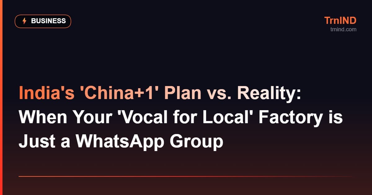 India's 'China+1' Plan vs. Reality: When Your 'Vocal for Local' Factory is Just a WhatsApp Group – Business