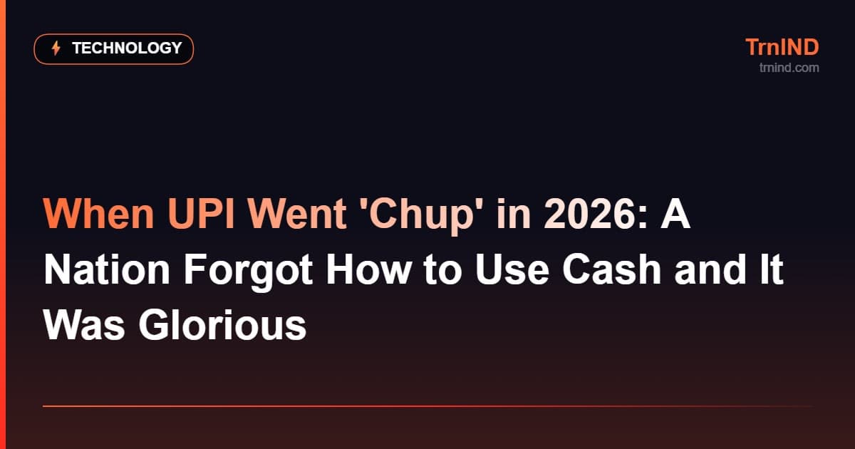 When UPI Went 'Chup' in 2026: A Nation Forgot How to Use Cash and It Was Glorious – Technology
