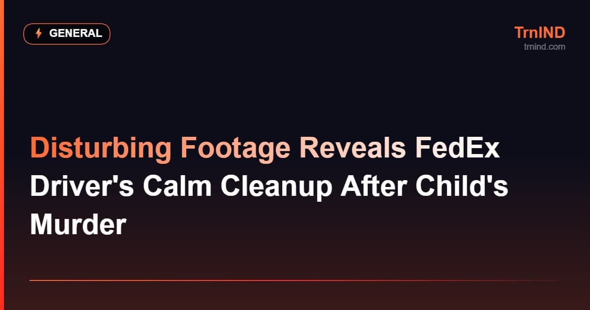 Disturbing Footage Reveals FedEx Driver's Calm Cleanup After Child's Murder – General